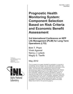 Prognostic Health Monitoring System: Component Selection Based on Risk Criteria and Economic Benefit Assessment