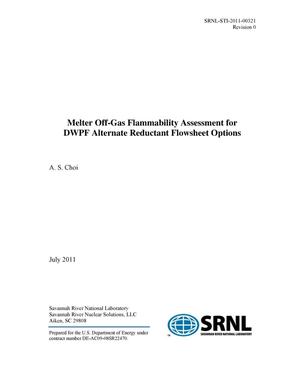 MELTER OFF-GAS FLAMMABILITY ASSESSMENT FOR DWPF ALTERNATE REDUCTANT FLOWSHEET OPTIONS