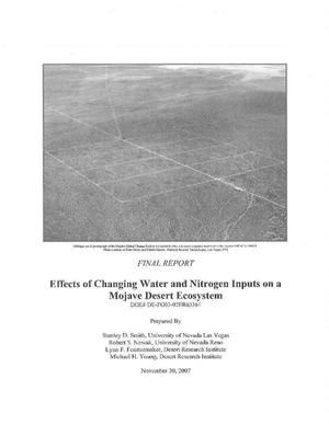 Final Technical Report: Effects of Changing Water and Nitrogen Inputs on a Mojave Desert Ecosystem