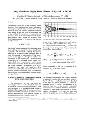 Study of the Power Supply Ripple Effect on teh Dynamics at SPEAR
