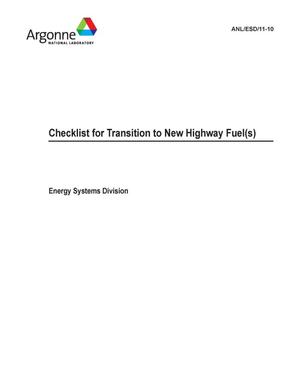 Primary view of object titled 'Checklist for Transition to New Highway Fuel(s).'.