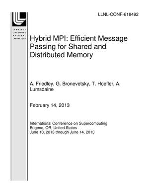 Hybrid MPI: Efficient Message Passing for Shared and Distributed Memory