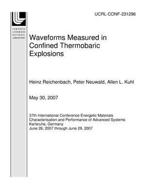 Waveforms Measured in Confined Thermobaric Explosion