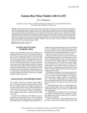 Gamma-Ray Pulsar Studies With GLAST