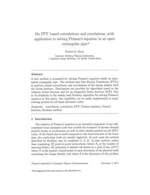 Of FFT-based convolutions and correlations, with application to solving Poisson's equation in an open rectangular pipe