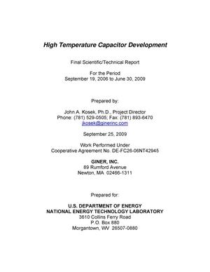 High Temperature Capacitor Development