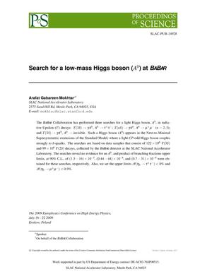 Search for a Low-Mass Higgs Boson (A0) at BaBar