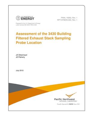Assessment of the 3430 Building Filtered Exhaust Stack Sampling Probe Location
