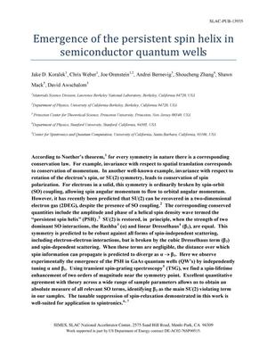 Emergence of the Persistent Spin Helix in Semiconductor Quantum Wells