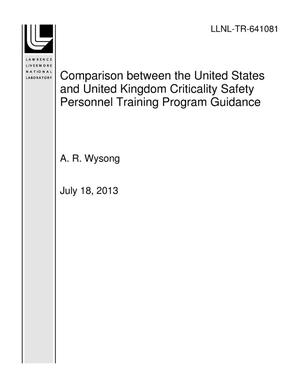 Comparison between the United States and United Kingdom Criticality Safety Personnel Training Program Guidance