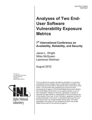 Analyses Of Two End-User Software Vulnerability Exposure Metrics