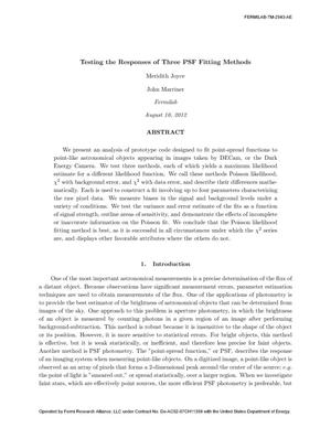 Testing the Responses of Three PSF Fitting Methods