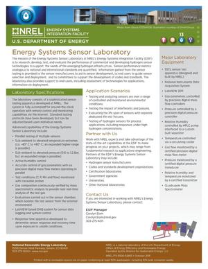 Energy Systems Sensor Laboratory (Fact Sheet)
