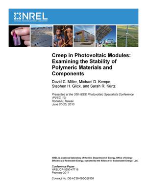 Creep in Photovoltaic Modules: Examining the Stability of Polymeric Materials and Components