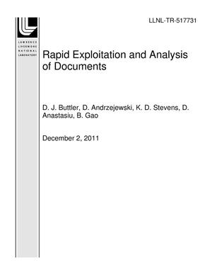 Rapid Exploitation and Analysis of Documents