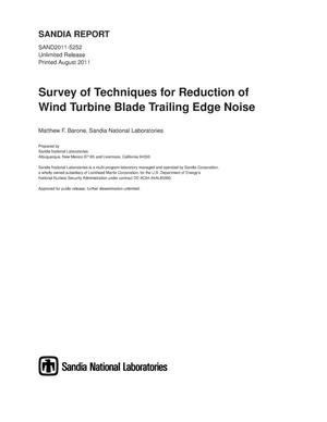 Survey of techniques for reduction of wind turbine blade trailing edge noise.