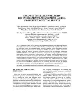 Advanced simulation capability for environmental management (ASCEM): An overview of initial results