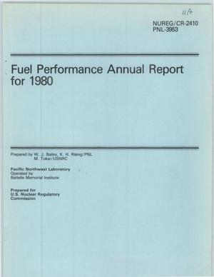 Fuel Performance Annual Report for 1980