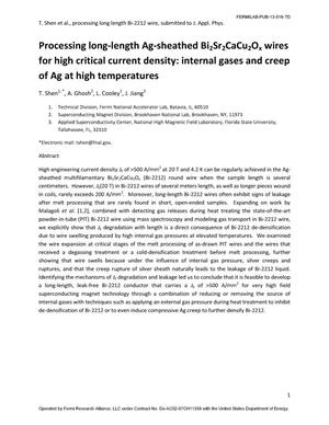 Role of internal gases and creep of Ag in controlling the critical current density of Ag-sheathed Bi2Sr2CaCu2Ox wires