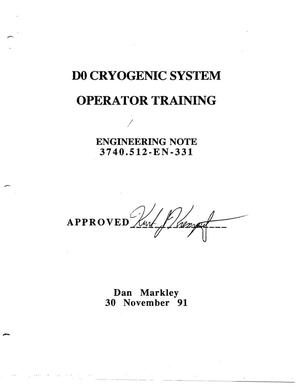 D0 Cryogenic System Operator Training