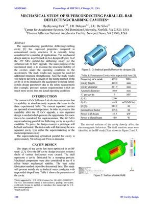 Mechanical Study of Superconducting Parallel-Bar Deflecting/Crabbing Cavities