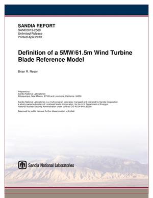 Definition of a 5MW/61.5m wind turbine blade reference model.
