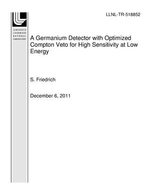 A Germanium Detector with Optimized Compton Veto for High Sensitivity at Low Energy