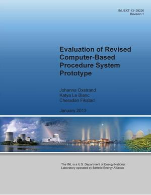 Evaluation of Revised Computer-Based Procedure System Prototype