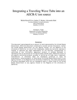 Integrating a Traveling Wave Tube into an AECR-U ion source
