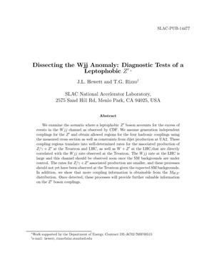 Dissecting the Wjj Anomaly: Diagnostic Tests of a Leptophobic Z'