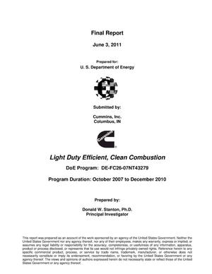 Light Duty Efficient, Clean Combustion