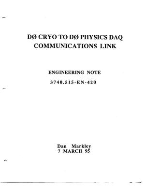 D0 Silicon Upgrade: D0 Cryo to D0 Physics DAQ Communications Link
