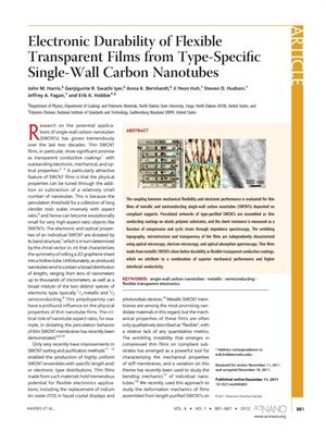 Electronic Durability of Flexible Transparent Films from Type-Specific Single-Wall Carbon Nanotubes
