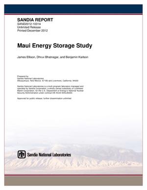 Maui energy storage study.