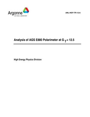 Analysis of AGS E880 polarimeter data at Gy = 12.5.