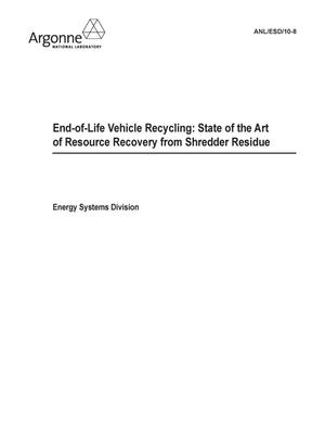 End-Of-Life Vehicle Recycling: State of the Art of Resource Recovery From Shredder Residue