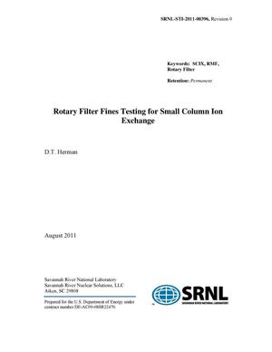 ROTARY FILTER FINES TESTING FOR SMALL COLUMN ION EXCHANGE