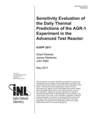 Sensitivity Evaluation of the Daily Thermal Predictions of the AGR-1 Experiment in the Advanced Test Reactor