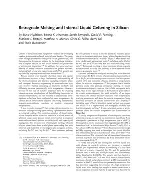 Retrograde Melting and Internal Liquid Gettering in Silicon