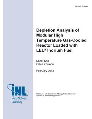 Depletion Analysis of Modular High Temperature Gas-cooled Reactor Loaded with LEU/Thorium Fuel