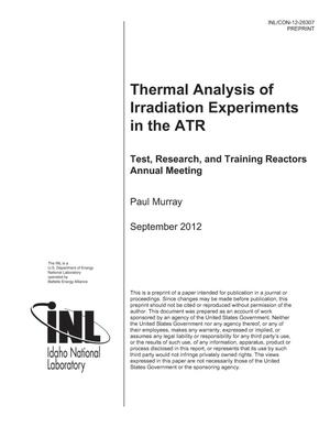 Thermal Analysis of Irradiation Experiments in the ATR