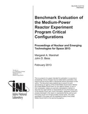 Benchmark Evaluation of the Medium-Power Reactor Experiment Program Critical Configurations
