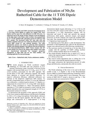 Development and Fabrication of Nb3Sn Rutherford Cable for the 11 T DS Dipole Demonstration Model