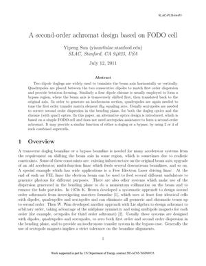 A Second-Order Achromat Design Based on FODO Cell