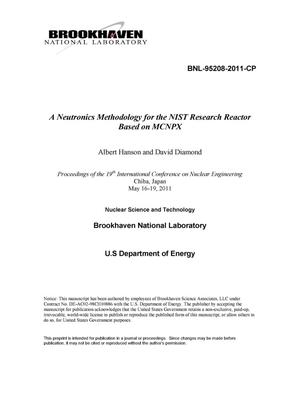A Neutronics Methodology for the NIST Research Reactor Based on MCNXP