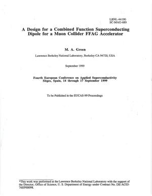 A design for a combined function superconducting dipole for a muon collider FFAG accelerator