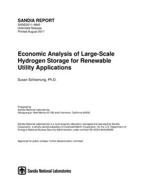 Economic analysis of large-scale hydrogen storage for renewable utility applications.