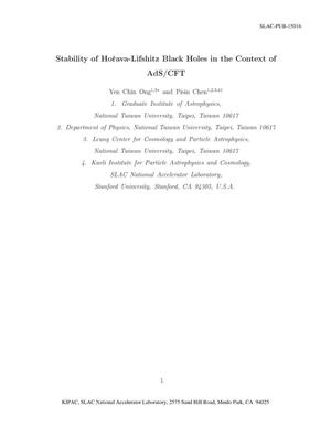 Stability of Horava-Lifshitz Black Holes in the Context of AdS/CFT