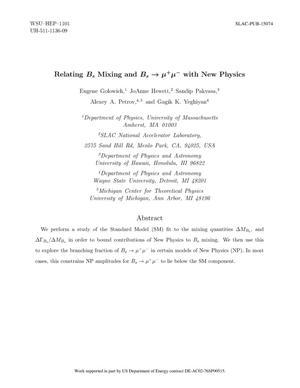 Relating B_S Mixing and B_S to mu+mu- with New Physics