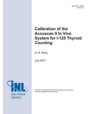 Calibration of the Accuscan II In Vivo System for I-125 Thyroid Counting